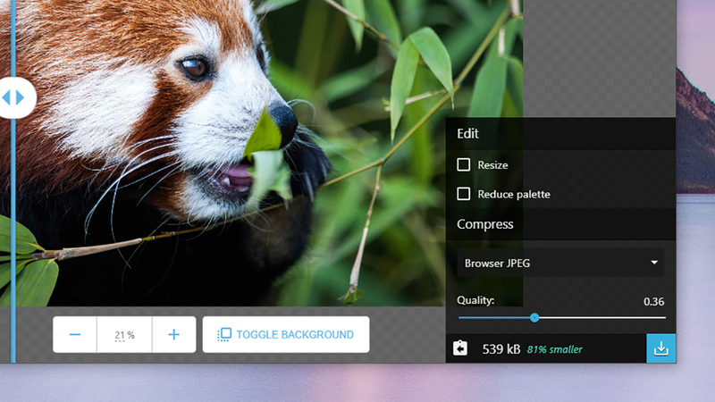 See at a glance how small your image file is getting